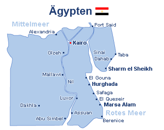 ägypten Karte Urlaubsorte | Landkarte